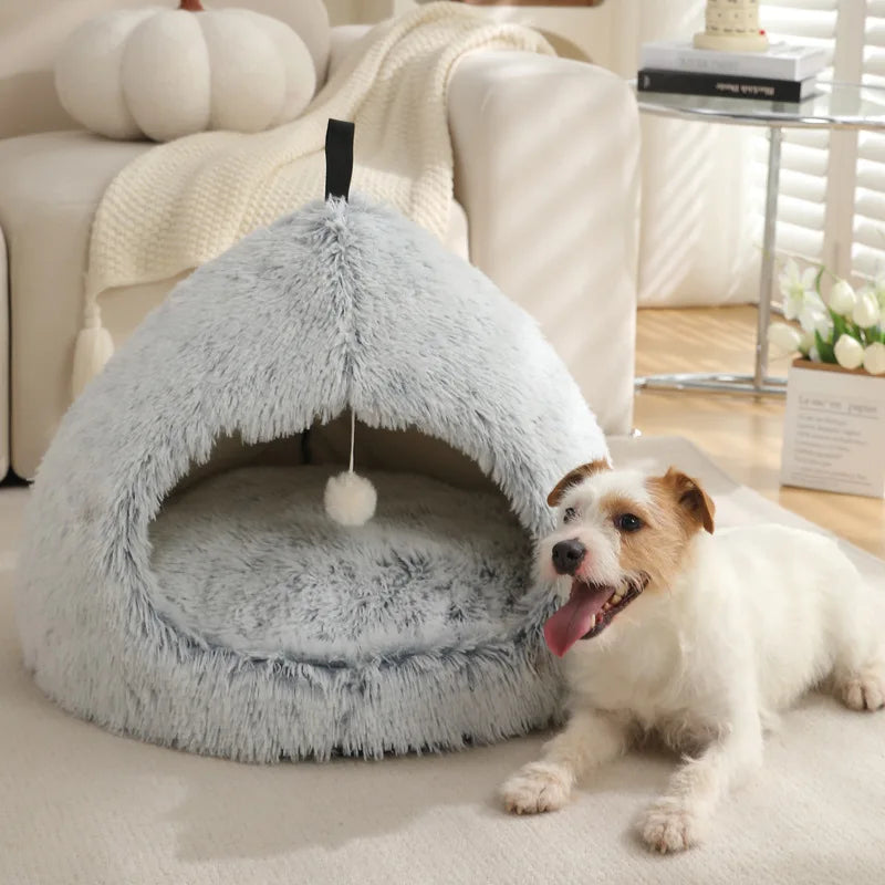 Cozy Long Plush Dog Bed – Soft Pet Sleeping Nest | Canisalfa