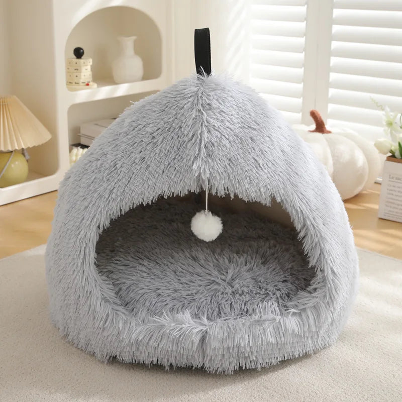 Cozy Long Plush Dog Bed – Soft Pet Sleeping Nest | Canisalfa