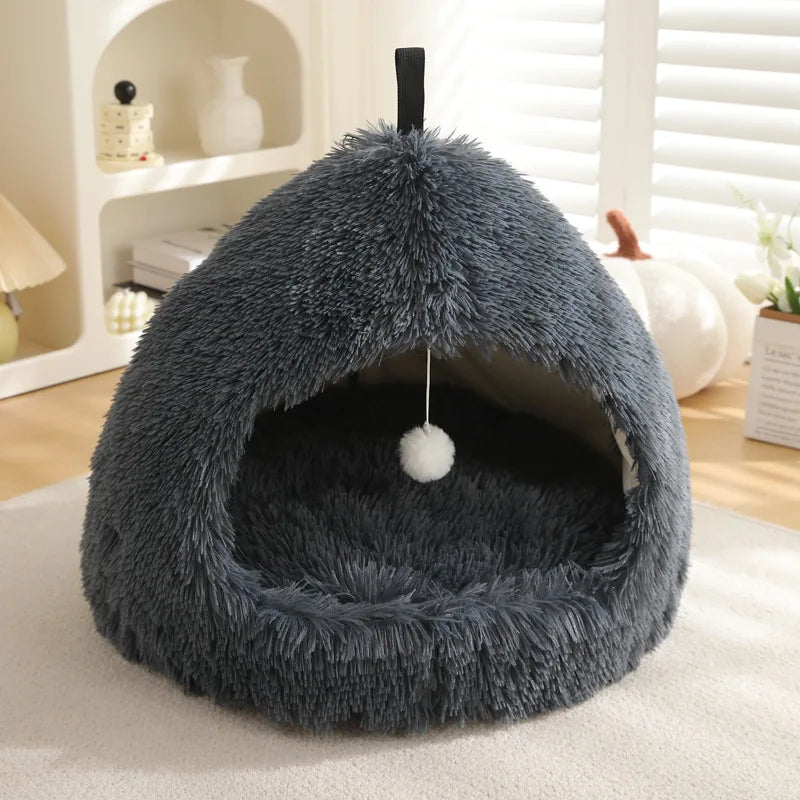 Cozy Long Plush Dog Bed – Soft Pet Sleeping Nest | Canisalfa