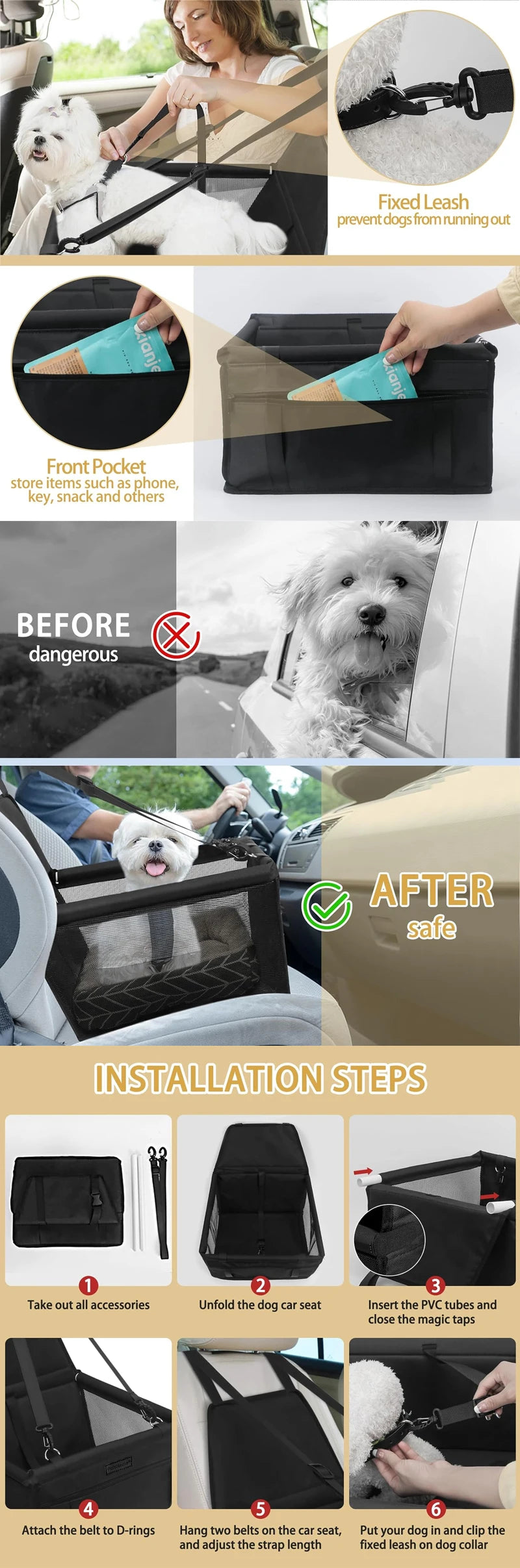 Car Pet Seat Cushion - Comfortable & Safe Travel | Canisalfa