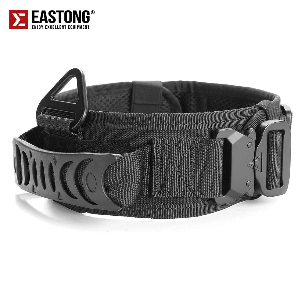 Reflective Nylon Tactical Dog Collar Classic K9 Military Training with 2 Heavy Duty Metal Buckle Handle for Large  Dog Collar